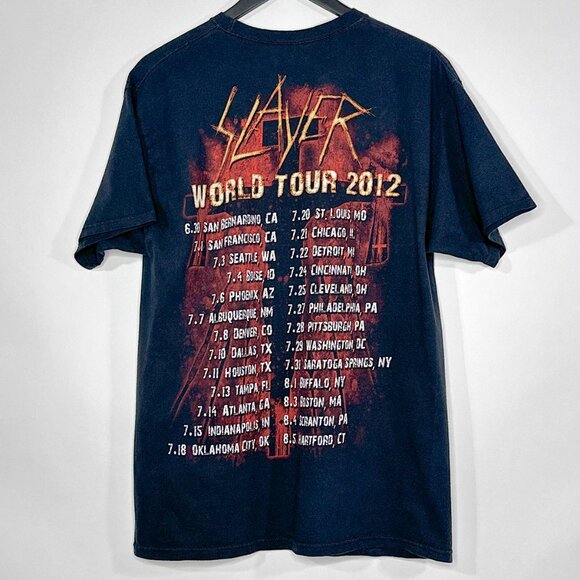 Slayer World Tour 2012 T Shirt Hanes Size L - Picture 10 of 12